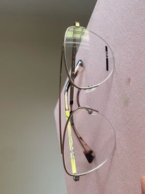 Alexander McQueen Gold and Clear Rimless-Style Metal Glasses